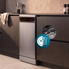 Bolero Aguazero 4560 Inox Connected Lave-vaisselle inox de 45 cm avec capacité pour 11 couverts, classe C, moteur Inverter Plus Duo, écran tactile, 6 programmes, Wi-Fi, O2Dry, Dual Zone Wash, Super Dry, Save+, AutoClean, Delay Start, tiroir à couverts, filtre ABT et ChildLock