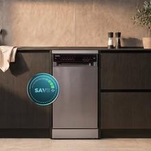 Bolero Aguazero 4560 Inox Connected Lave-vaisselle inox de 45 cm avec capacité pour 11 couverts, classe C, moteur Inverter Plus Duo, écran tactile, 6 programmes, Wi-Fi, O2Dry, Dual Zone Wash, Super Dry, Save+, AutoClean, Delay Start, tiroir à couverts, filtre ABT et ChildLock