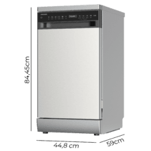 Bolero Aguazero 4560 Inox Connected Lavavajillas inox de 45cm, 11 cubiertos, clase C, motor Inverter Plus Duo, Panel Touch, 6 programas, WIFI, O2Dry, Dual Zone Wash, Super Dry, Save+, AutoClean, Delay Start, con bandeja para cubiertos, filtro ABT y ChildLock