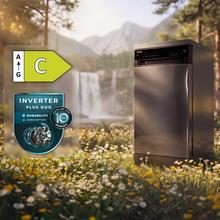 Bolero Aguazero 4560 Dark Connected Lavavajillas dark inox de 45cm, 11 cubiertos, clase C, motor Inverter Plus Duo, Panel Touch, 6 programas, WIFI, O2Dry, Dual Zone Wash, Super Dry, Save+, AutoClean, Delay Start, con bandeja para cubiertos, filtro ABT y ChildLock