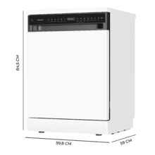 Bolero Aguazero 6205 Lavavajillas blanco de 60CM, 13 cubiertos, clase D, Inverter Plus Duo, Panel Touch, 6 programas, Extra Hygiene, Super Dry, Save+, Half Load, Silent Wash, AutoClean, Extra Rapid, Delay Start, filtro ABT y ChildLock