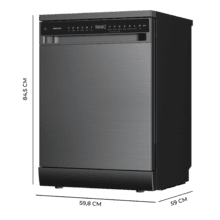 Bolero Aguazero 6205 Dark Lavavajillas dark inox de 60CM, 13 cubiertos, clase D, Inverter Plus Duo, Panel Touch, 6 programas, Extra Hygiene, Super Dry, Save+, Half Load, Silent Wash, AutoClean, Extra Rapid, Delay Start, filtro ABT y ChildLock