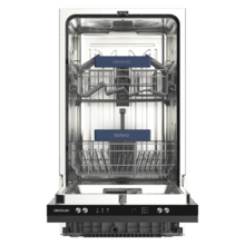 Bolero Aguazero 4250 Full-BI Lave-vaisselle de 45 cm avec capacité pour 9 couverts, classe D, moteur Inverter Plus Duo, 6 programmes, départ différé, SideView Light et panier à couverts.