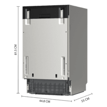 Bolero Aguazero 4250 Full-BI Lave-vaisselle de 45 cm avec capacité pour 9 couverts, classe D, moteur Inverter Plus Duo, 6 programmes, départ différé, SideView Light et panier à couverts.