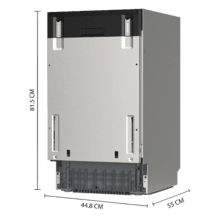 Bolero Aguazero 4270 Full-BI Lave-vaisselle encastrable de 45 cm, avec capacité pour 11 couverts, classe D, moteur Inverter Plus Duo, 6 programmes, panneau tactile, FloorView Light, Super Dry, Half Load, Save+, AutoClean, Delay Start et panier supérieur pour couverts.