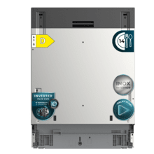 Bolero Aguazero 6250 Full-BI Lavavajillas integrable 60cm, 14 cubiertos, clase D, motor Inverter Plus Duo, 6 programas, Delay Start y cesta para cubiertos