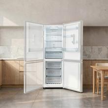 Bolero CoolMarket Combi 322i White D Cecotec - Frigorífico combi con acabado blanco Premium, 322L, Ancho 59,5cm, Alto 185,5cm, Tecnología Total NoFrost, Multi Airflow, HumidityFlex HUB y Puerta Reversible - Iluminación LED, Display Interior y Clase D.
