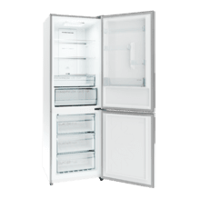 Bolero CoolMarket Combi 322i White D Cecotec - Frigorífico combi con acabado cristal blanco Premium, 322L, Ancho 59,5cm, Alto 185,5cm, Tecnología Total NoFrost, Multi Airflow, HumidityFlex HUB y Puerta Reversible - Iluminación LED, Display Interior y Clase D.