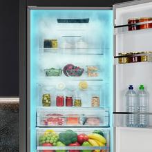 Bolero CoolMarket Combi 322i White D Cecotec - Frigorífico combi con acabado cristal blanco Premium, 322L, Ancho 59,5cm, Alto 185,5cm, Tecnología Total NoFrost, Multi Airflow, HumidityFlex HUB y Puerta Reversible - Iluminación LED, Display Interior y Clase D.