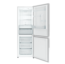 Bolero CoolMarket Combi 322i White D Cecotec - Frigorífico combi con acabado cristal blanco Premium, 322L, Ancho 59,5cm, Alto 185,5cm, Tecnología Total NoFrost, Multi Airflow, HumidityFlex HUB y Puerta Reversible - Iluminación LED, Display Interior y Clase D.