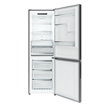 Bolero CoolMarket Combi 322i Inox D Cecotec - Frigorífico Combi con acabado metalizado Inox Premium, 322L, Ancho 59,5cm, Alto 185,5cm, Tecnología Total NoFrost, Multi Airflow, HumidityFlex HUB y Puerta Reversible - Iluminación LED, Display Interior y Clase D.