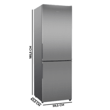 Bolero CoolMarket Combi 322i Inox D Cecotec - Frigorífico Combi con acabado metalizado Inox Premium, 322L, Ancho 59,5cm, Alto 185,5cm, Tecnología Total NoFrost, Multi Airflow, HumidityFlex HUB y Puerta Reversible - Iluminación LED, Display Interior y Clase D.