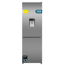 Bolero CoolMarket Combi 322i WD Inox D - Frigorífico Combi Acero Inoxidable con Dispensador de Agua, 322L, Ancho 59,5cm, Alto 185,5cm, Total NoFrost, Multi Airflow, HumidityFlex HUB y Puerta Reversible - Iluminación LED y Display Interior