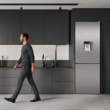 Bolero CoolMarket Combi 322i WD Inox D - Frigorífico Combi Acero Inoxidable con Dispensador de Agua, 322L, Ancho 59,5cm, Alto 185,5cm, Total NoFrost, Multi Airflow, HumidityFlex HUB y Puerta Reversible - Iluminación LED y Display Interior