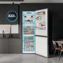Bolero CoolMarket Combi 322i WD Inox D - Frigorífico Combi Acero Inoxidable con Dispensador de Agua, 322L, Ancho 59,5cm, Alto 185,5cm, Total NoFrost, Multi Airflow, HumidityFlex HUB y Puerta Reversible - Iluminación LED y Display Interior