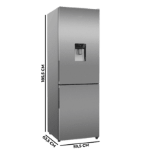 Bolero CoolMarket Combi 322i WD Inox D - Frigorífico Combi Acero Inoxidable con Dispensador de Agua, 322L, Ancho 59,5cm, Alto 185,5cm, Total NoFrost, Multi Airflow, HumidityFlex HUB y Puerta Reversible - Iluminación LED y Display Interior