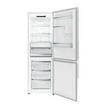 Bolero CoolMarket Combi 322i White Glass D Cecotec - Frigorífico combi con acabado cristal blanco  Premium, 322L, Ancho 59,5cm, Alto 185,5cm, Tecnología Total NoFrost, Multi Airflow, HumidityFlex HUB y Puerta Reversible - Iluminación LED y Display Interior