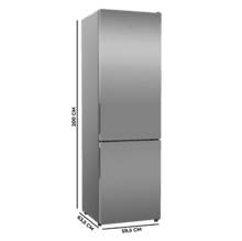 Bolero CoolMarket Combi 356i Inox D - Frigorífico Combi Acero Inoxidable, 356L, Ancho 59,5cm, Alto 200cm, Total NoFrost, Multi Airflow, Fast Freezing, FreshnessFlex HUB, HumidityFlex HUB y Puerta Reversible - Iluminación LED y Display Interior