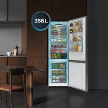 Bolero CoolMarket Combi 356i Inox D - Frigorífico Combi Acero Inoxidable, 356L, Ancho 59,5cm, Alto 200cm, Total NoFrost, Multi Airflow, Fast Freezing, FreshnessFlex HUB, HumidityFlex HUB y Puerta Reversible - Iluminación LED y Display Interior
