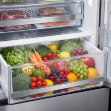 Bolero CoolMarket Combi 356i Inox D - Frigorífico Combi Acero Inoxidable, 356L, Ancho 59,5cm, Alto 200cm, Total NoFrost, Multi Airflow, Fast Freezing, FreshnessFlex HUB, HumidityFlex HUB y Puerta Reversible - Iluminación LED y Display Interior