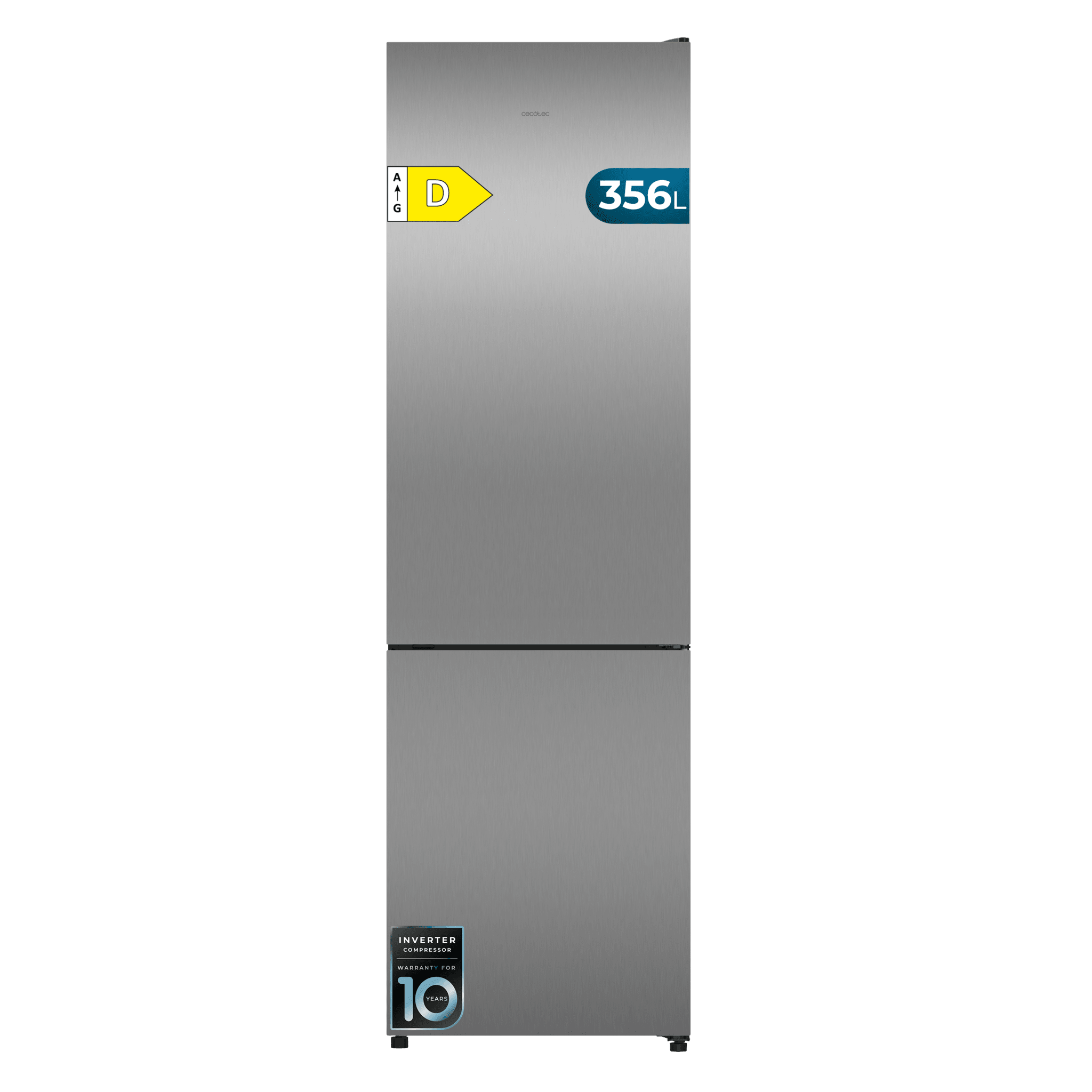 Bolero CoolMarket Combi 356i Inox D Frigorifero combinato in acciaio inox, 356 L, larghezza 59,5 cm, altezza 200 cm, Total NoFrost, Multi Airflow, Fast Freezing, FreshnessFlex HUB, HumidityFlex HUB e sportello reversibile - Illuminazione a LED e display interno