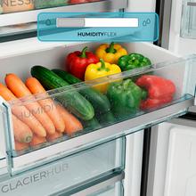 Bolero CoolMarket Combi 356i Inox D - Frigorífico Combi Acero Inoxidable, 356L, Ancho 59,5cm, Alto 200cm, Total NoFrost, Multi Airflow, Fast Freezing, FreshnessFlex HUB, HumidityFlex HUB y Puerta Reversible - Iluminación LED y Display Interior