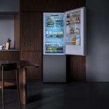 Bolero CoolMarket Combi 356i Inox D - Frigorífico Combi Acero Inoxidable, 356L, Ancho 59,5cm, Alto 200cm, Total NoFrost, Multi Airflow, Fast Freezing, FreshnessFlex HUB, HumidityFlex HUB y Puerta Reversible - Iluminación LED y Display Interior