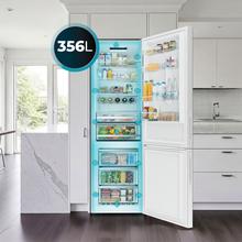 Bolero CoolMarket Combi 356i White Glass D - Frigorífico Combi Cristal Blanco, 356L, Ancho 59,5cm, Alto 200cm, Total NoFrost, Multi Airflow, Fast Freezing, FreshnessFlex HUB, HumidityFlex HUB y Puerta Reversible - Iluminación LED y Display Interior