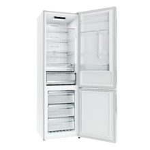 Bolero CoolMarket Combi 356i White Glass D - Frigorífico Combi Cristal Blanco, 356L, Ancho 59,5cm, Alto 200cm, Total NoFrost, Multi Airflow, Fast Freezing, FreshnessFlex HUB, HumidityFlex HUB y Puerta Reversible - Iluminación LED y Display Interior