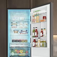 Bolero CoolMarket Combi 356i Grey Glass D - Frigorífico Combi Cristal Gris, 356L, Ancho 59,5cm, Alto 200cm, Total NoFrost, Multi Airflow, Fast Freezing, FreshnessFlex HUB, HumidityFlex HUB y Puerta Reversible - Iluminación LED y Display Interior