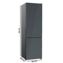 Bolero CoolMarket Combi 356i Grey Glass D - Frigorífico Combi Cristal Gris, 356L, Ancho 59,5cm, Alto 200cm, Total NoFrost, Multi Airflow, Fast Freezing, FreshnessFlex HUB, HumidityFlex HUB y Puerta Reversible - Iluminación LED y Display Interior