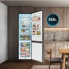 Bolero CoolMarket Combi 356i Grey Glass D - Frigorífico Combi Cristal Gris, 356L, Ancho 59,5cm, Alto 200cm, Total NoFrost, Multi Airflow, Fast Freezing, FreshnessFlex HUB, HumidityFlex HUB y Puerta Reversible - Iluminación LED y Display Interior
