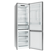Bolero CoolMarket Combi 356i Grey Glass D - Frigorífico Combi Cristal Gris, 356L, Ancho 59,5cm, Alto 200cm, Total NoFrost, Multi Airflow, Fast Freezing, FreshnessFlex HUB, HumidityFlex HUB y Puerta Reversible - Iluminación LED y Display Interior