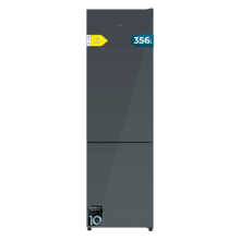 Bolero CoolMarket Combi 356i Grey Glass D - Frigorífico Combi Cristal Gris, 356L, Ancho 59,5cm, Alto 200cm, Total NoFrost, Multi Airflow, Fast Freezing, FreshnessFlex HUB, HumidityFlex HUB y Puerta Reversible - Iluminación LED y Display Interior