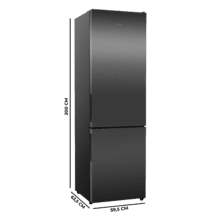 Bolero CoolMarket Combi 356i Dark E Cecotec - Frigorífico Combi acero inoxidable oscuro, 356L, Ancho 59,5cm, Alto 200cm, Total NoFrost, Multi Airflow, Fast Freezing, FreshnessFlex HUB, HumidityFlex HUB y Puerta Reversible - Iluminación LED y Display Interior