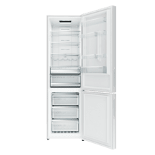 Bolero CoolMarket Combi 356i White Glass E - Frigorífico Combi Cristal Blanco, 356L, Ancho 59,5cm, Alto 200cm, Total NoFrost, Multi Airflow, Fast Freezing, FreshnessFlex HUB, HumidityFlex HUB y Puerta Reversible - Iluminación LED y Display Interior