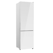 Bolero CoolMarket Combi 356i White Glass E - Frigorífico Combi Cristal Blanco, 356L, Ancho 59,5cm, Alto 200cm, Total NoFrost, Multi Airflow, Fast Freezing, FreshnessFlex HUB, HumidityFlex HUB y Puerta Reversible - Iluminación LED y Display Interior
