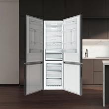 Bolero CoolMarket Combi 356i Grey Glass E - Frigorífico Combi Cristal Gris, 356L, Ancho 59,5cm, Alto 200cm, Total NoFrost, Multi Airflow, Fast Freezing, FreshnessFlex HUB, HumidityFlex HUB y Puerta Reversible - Iluminación LED y Display Interior