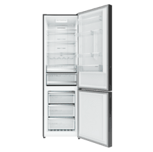 Bolero CoolMarket Combi 356i Grey Glass E - Frigorífico Combi Cristal Gris, 356L, Ancho 59,5cm, Alto 200cm, Total NoFrost, Multi Airflow, Fast Freezing, FreshnessFlex HUB, HumidityFlex HUB y Puerta Reversible - Iluminación LED y Display Interior