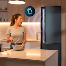 Bolero CoolMarket Combi 356i Grey Glass E - Frigorífico Combi Cristal Gris, 356L, Ancho 59,5cm, Alto 200cm, Total NoFrost, Multi Airflow, Fast Freezing, FreshnessFlex HUB, HumidityFlex HUB y Puerta Reversible - Iluminación LED y Display Interior