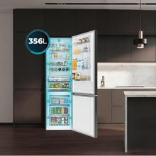 Bolero CoolMarket Combi 356i Grey Glass E - Frigorífico Combi Cristal Gris, 356L, Ancho 59,5cm, Alto 200cm, Total NoFrost, Multi Airflow, Fast Freezing, FreshnessFlex HUB, HumidityFlex HUB y Puerta Reversible - Iluminación LED y Display Interior