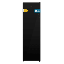 Bolero CoolMarket Combi 356i Black Glass E - Frigorífico Combi Cristal Negro, 356L, Ancho 59,5cm, Alto 200cm, Total NoFrost, Multi Airflow, Fast Freezing, FreshnessFlex HUB, HumidityFlex HUB y Puerta Reversible - Iluminación LED y Display Interior