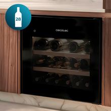 Bolero GrandSommelier BI 28000 Touch Matt Black Compressor Vinoteca completamente integrable con cristal negro mate, Apertura táctil mediante sensor, Zona temperatura 5ºC a 20ºC, Capacidad 28 Botellas, Dimensiones 45x60cm, Iluminación LED interior, Compresor integrado, Display LED Interior, Funcionamiento silencioso, 2 Estantes madera
