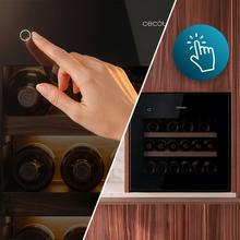 Bolero GrandSommelier BI 28000 Touch Matt Black Compressor Vinoteca completamente integrable con cristal negro mate, Apertura táctil mediante sensor, Zona temperatura 5ºC a 20ºC, Capacidad 28 Botellas, Dimensiones 45x60cm, Iluminación LED interior, Compresor integrado, Display LED Interior, Funcionamiento silencioso, 2 Estantes madera