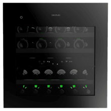 Bolero GrandSommelier Duo 36000 Touch Matt Black Compressor Vinoteca completamente integrable con cristal negro Mate, Apertura táctil mediante sensor, Doble zona temperatura 5ºC a 22ºC, Capacidad 36 Botellas, Dimensiones 60x60cm, Iluminación LED interior, Compresor integrado, Display LED Interior, Funcionamiento silencioso, 3 Estantes madera