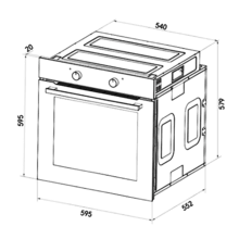 Bolero Hexa C126001 Line Time A Horno Integrable Convencional C126001 Line Time A de 77L de capacidad, 5 funciones, Convencional, Steam Assist, Steam EasyClean, Clase A, 2800W.
