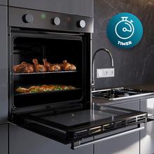 Bolero Hexa C126001 Glass Black Time A C126001 Glass Horno Integrable Convencional Black Time A de 77L de capacidad, 5 funciones, Convencional, Steam Assist, Steam EasyClean, Clase A, 2800W.