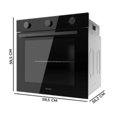 Bolero Hexa C126001 Glass Black Time A C126001 Glass Horno Integrable Convencional Black Time A de 77L de capacidad, 5 funciones, Convencional, Steam Assist, Steam EasyClean, Clase A, 2800W.