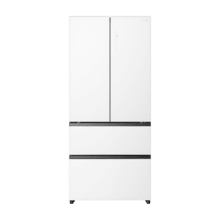 Bolero CoolMarket F2D 458 SBI Matt White Glass D Frigorífico Puerta Francesa de 4 Puertas Cristal Blanco Mate PerfectFit, 458 Litros, Ventilación Frontal, MetalFlexCooling, Cajón Temperatura Independiente (-1ºC, -3ºC y  +4ºC), Esterilización Iónica, Compresor Inverter, Extra Capacidad, NoFrost, MultiAirFlow, Silencioso 37dB, Fast Cooling y Fast Freezing, Modo Vacaciones