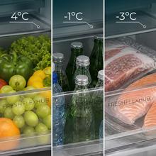Bolero CoolMarket F2D 458 SBI Matt White Glass D Frigorífico Puerta Francesa de 4 Puertas Cristal Blanco Mate PerfectFit, 458 Litros, Ventilación Frontal, MetalFlexCooling, Cajón Temperatura Independiente (-1ºC, -3ºC y  +4ºC), Esterilización Iónica, Compresor Inverter, Extra Capacidad, NoFrost, MultiAirFlow, Silencioso 37dB, Fast Cooling y Fast Freezing, Modo Vacaciones